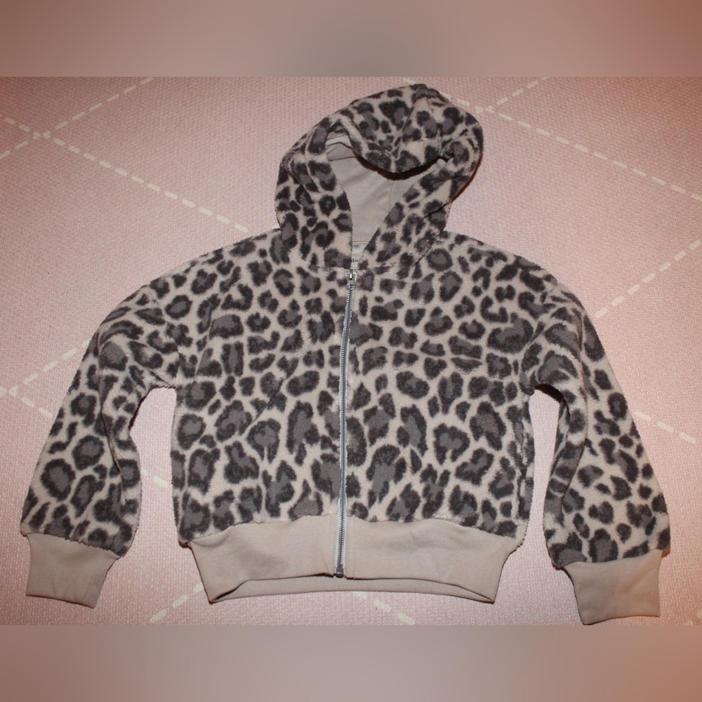 Abercrombie Kids Girls Leopard Fleece Jacket Zipper size 7/8
